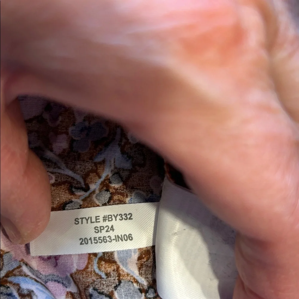 J. Crew Floral Print Smocked-Neck Top